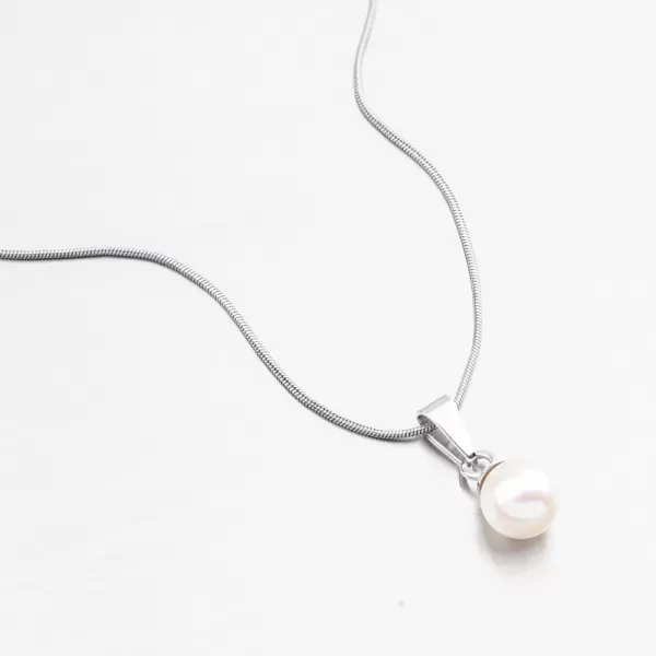 Biele zlato prívesok s Pearl 357p-130099