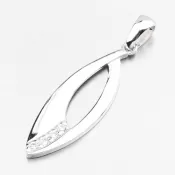 Biele zlato prívesok so zirkónmi 43-22057