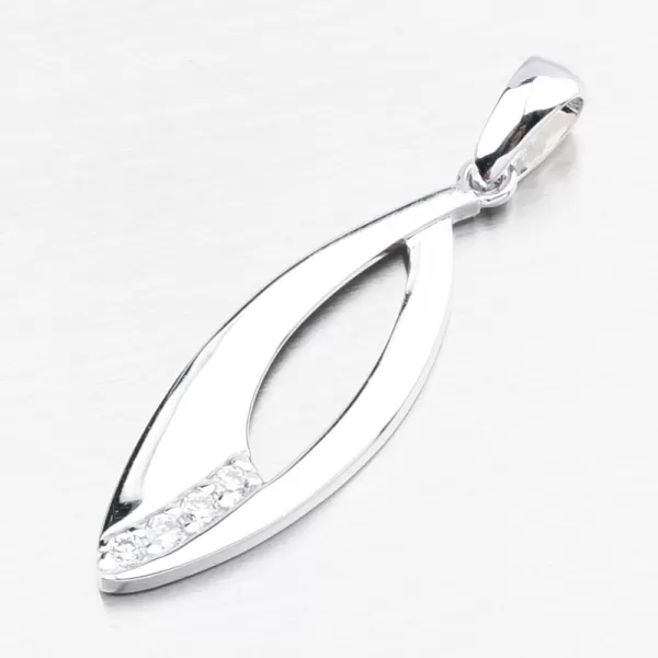 Biele zlato prívesok so zirkónmi 43-22057