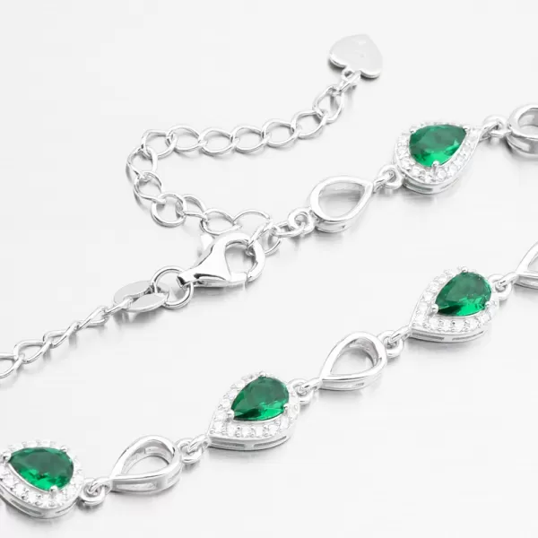 Strieborný náramok s Emerald PKL-4036