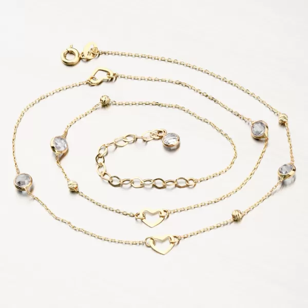 Zlatý náhrdelník so zirkónmi PKL25-004