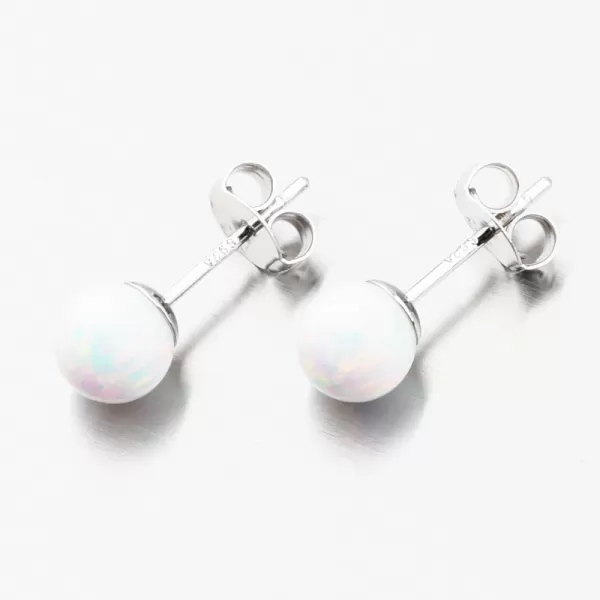 Strieborné náušnice kôstky s bielym opálom UPST-121736-6