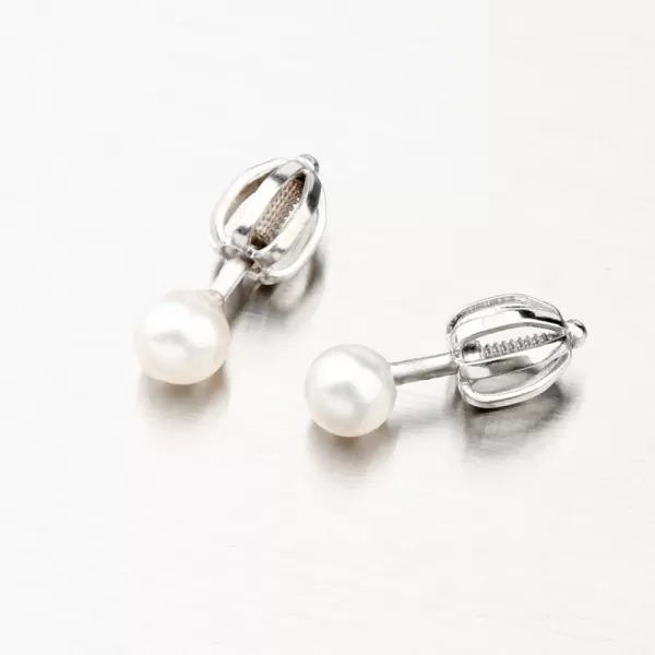 Zlaté napichovacie náušnice s perlou 52GZ-3004B-SR