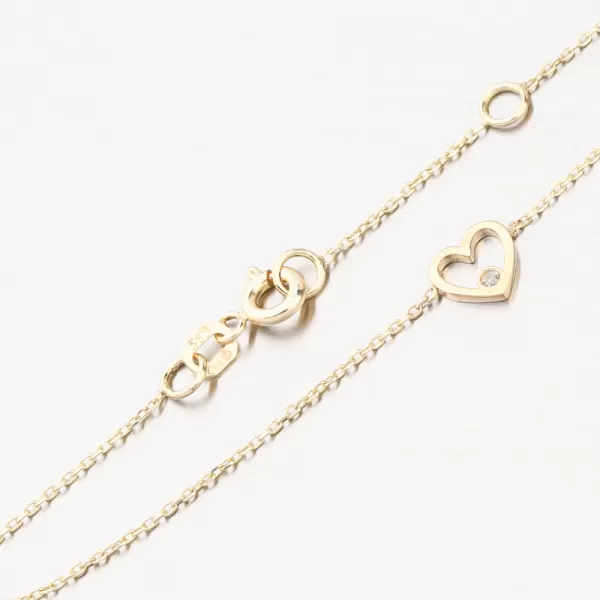 Náramok so srdcom zlatý 585 GCA14-001