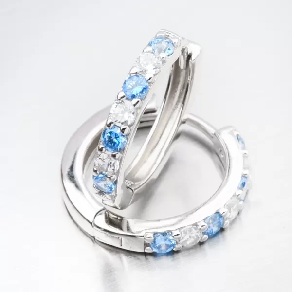 Strieborné kruhy s modrými zirkónmi PKL-2268