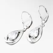 Visiace strieborné náušnice so zirkónmi UCST-123374