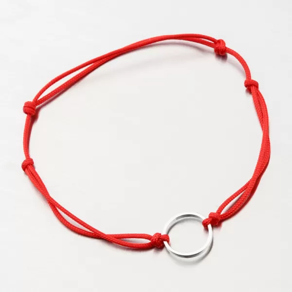 Náramok červený povrázkový 74-5186B-CV