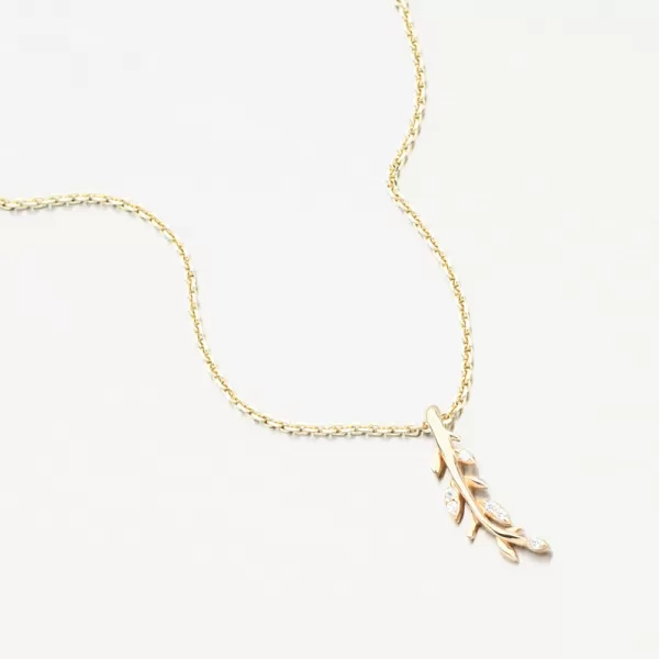 Zlatý prívesok vetvička so zirkónmi 13R-421