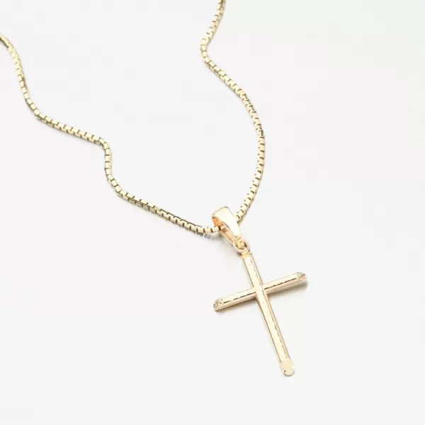 Prívesok zo žltého zlata 585 krížik 112P-130639