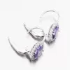 Náušnice vyrobené z bieleho zlata s Ametyst 115p-129030