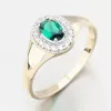 Zlatý prsteň so smaragdom a zirkónmi 51GZ-8055-ZL-SMAR