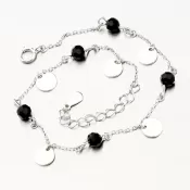 Strieborný náramok s čiernymi zirkónmi PKL-4007