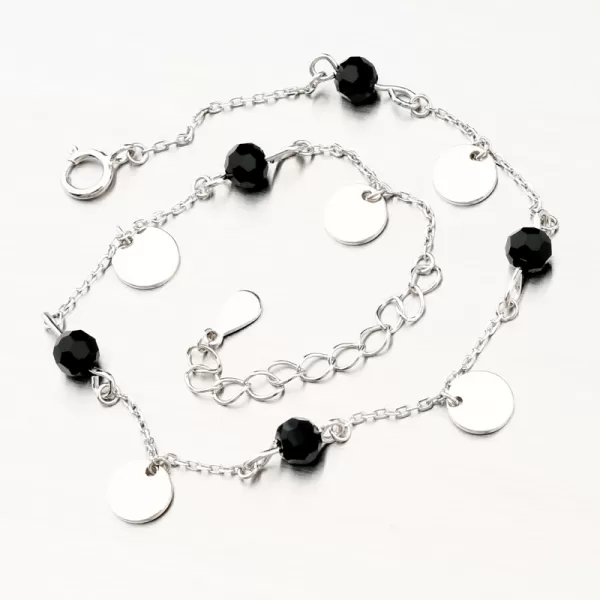 Strieborný náramok s čiernymi zirkónmi PKL-4007