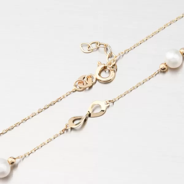 Zlatý náramok s perlami GCA14-003