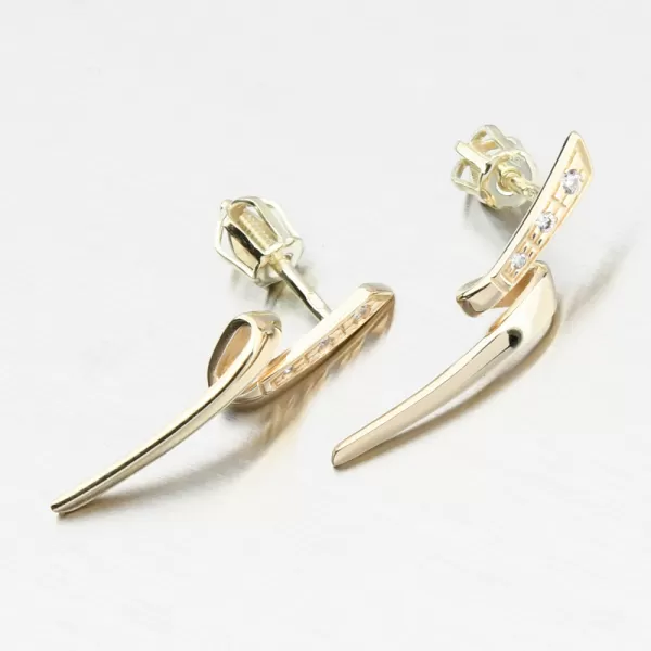 Náušnice so zlatou podložkou DZF2032-ZL-ZIR