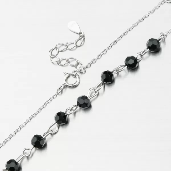 Strieborný náramok s čiernymi zirkónmi PKL-4012