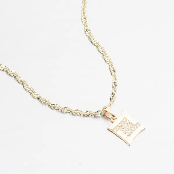 Zlatý prívesok so zirkónmi 43-22100