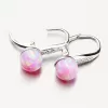 Strieborné náušnice s ružovým opálom UCST-121746-8L