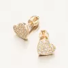 Dámske náušnice žlté zlato 585 srdce so zirkónmi 663P-120440