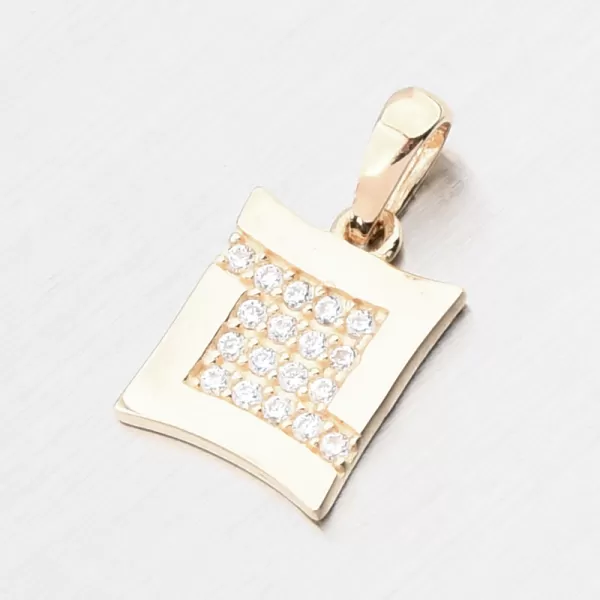 Zlatý prívesok so zirkónmi 43-22100