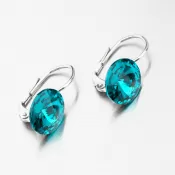 Náušnice s tmavo zeleným kryštálom N325TZ-JK