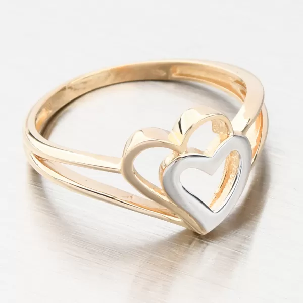 Prsteň so srdiečkami zlatý 585 GCA11-002