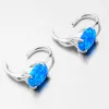 Strieborné náušnice s modrým opálom