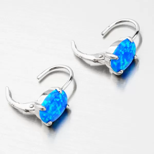 Strieborné náušnice s modrým opálom