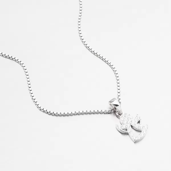 Strieborný prívesok Anjel s zirkónmi PKL-3164