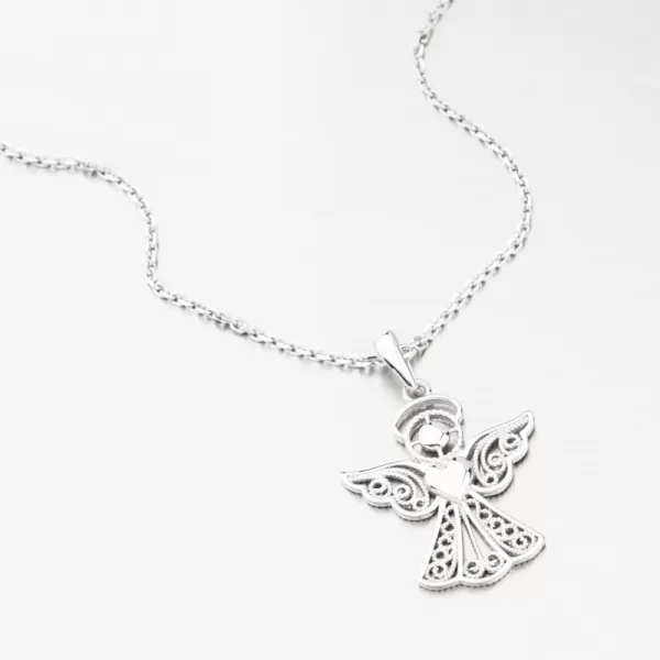 Prívesok z bieleho zlata anjel GCA13-021