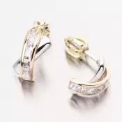 Zlaté náušnice s jamami so zirkónmi 52 GZ-5023