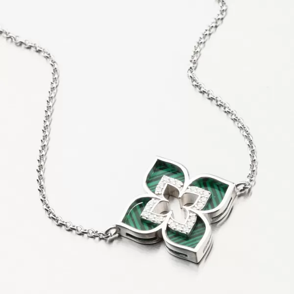 Strieborný náramok s kvetinou a so zirkónmi PKL-4027