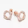 Napichovacie náušnice z ružového zlata so zirkónmi 668P-120289-CV