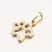 Dámsky prívesok zo žltého zlata 585 noha so zirkónmi 662P-130268