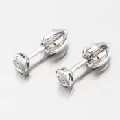 Náušnice kôstky z bieleho zlata so zirkónom DZF3670-B-ZIR
