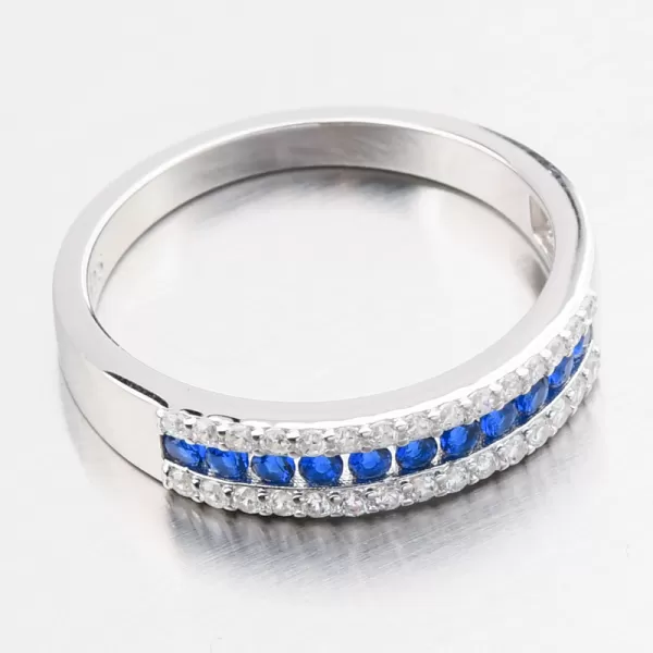 Dámsky prsteň striebro 925 so zirkónmi a zafírmi PKL-1069