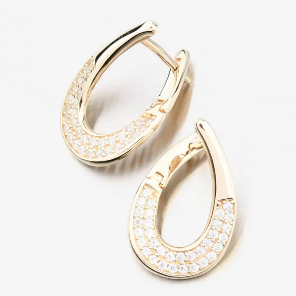 Dámske náušnice žlté zlato 585 so zirkónmi 163P-122670