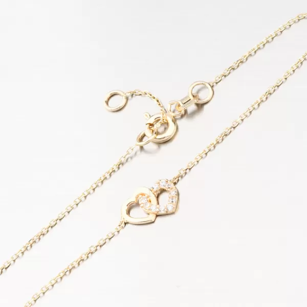 Zlatý náramok so srdiečkami GCA14-013