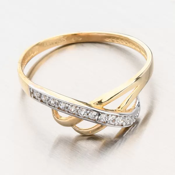 Zlatý prsteň so zirkónmi 41-NR102