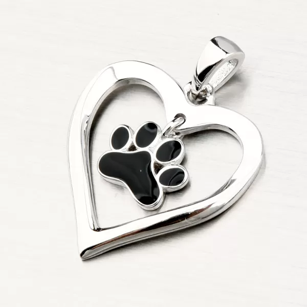 Strieborné srdce s tlapičkou PKL-3127