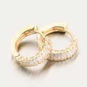 Dámske náušnice žlté zlato 585 kruhov so zirkónmi 143P-122430