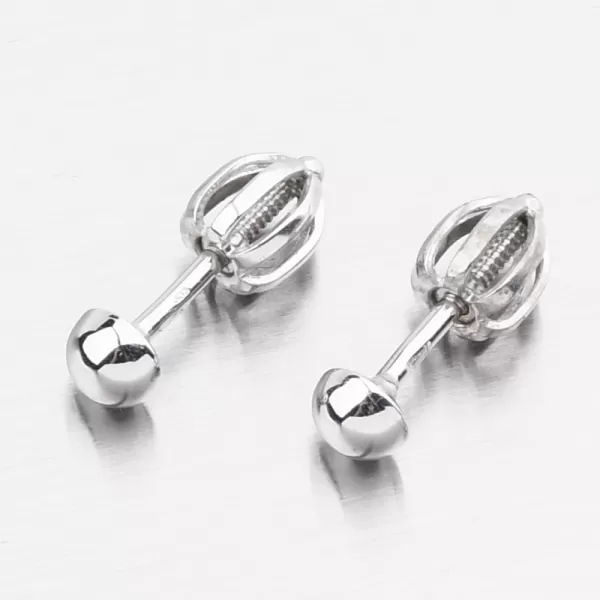 Náušnice vyrobené z bieleho zlata Pecky DZ5004b