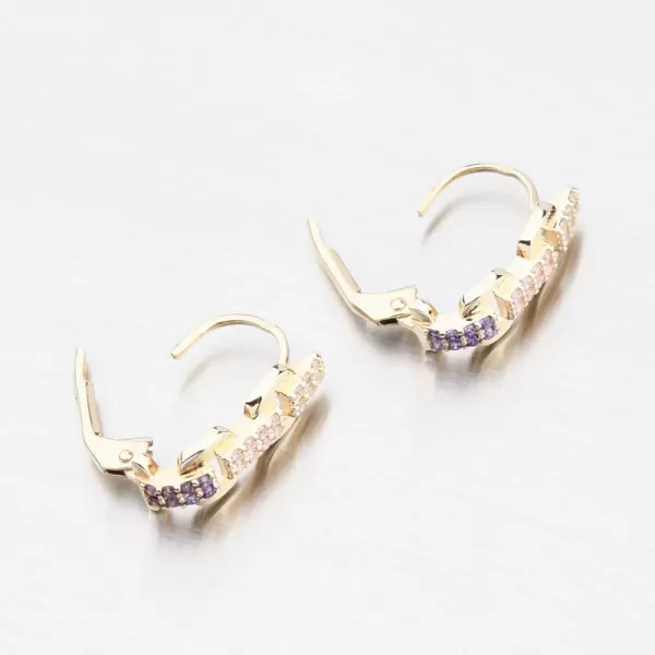 Dámske náušnice žlté zlato 585 so zirkónmi 153P-123157-305