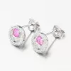 Strieborné náušnice kôstky s ružovým zirkónom PKL-2177