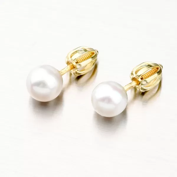 Dámske náušnice žlté zlato 585 perál 52GZ-3006Z-SR