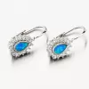 Strieborné náušnice s modrým opálom a so zirkónmi PKL-2135