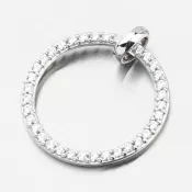 Prívesok biely zlatý kruh DZF3775-B-ZIR