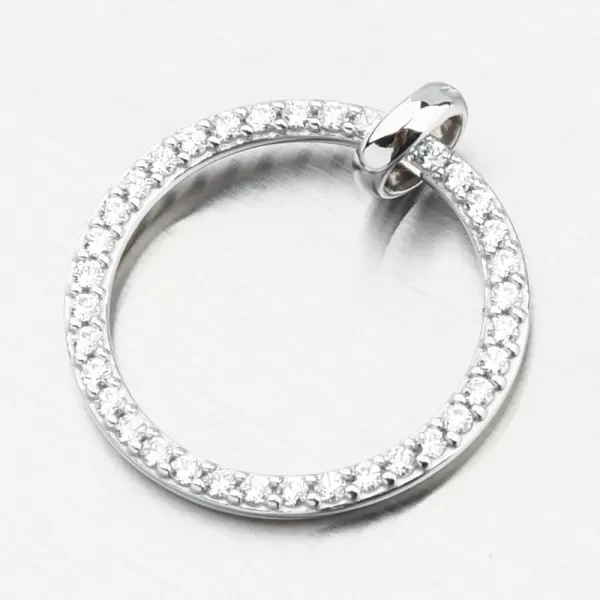 Prívesok biely zlatý kruh DZF3775-B-ZIR