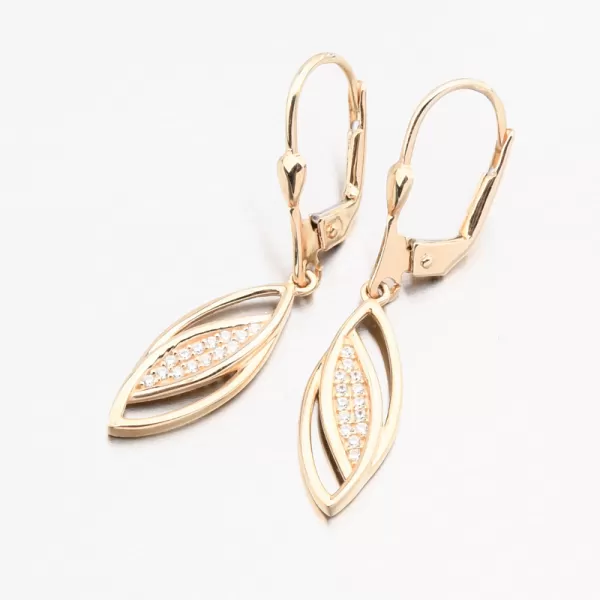 Náušnice so zlatou podložkou so zirkónom 223p-122046