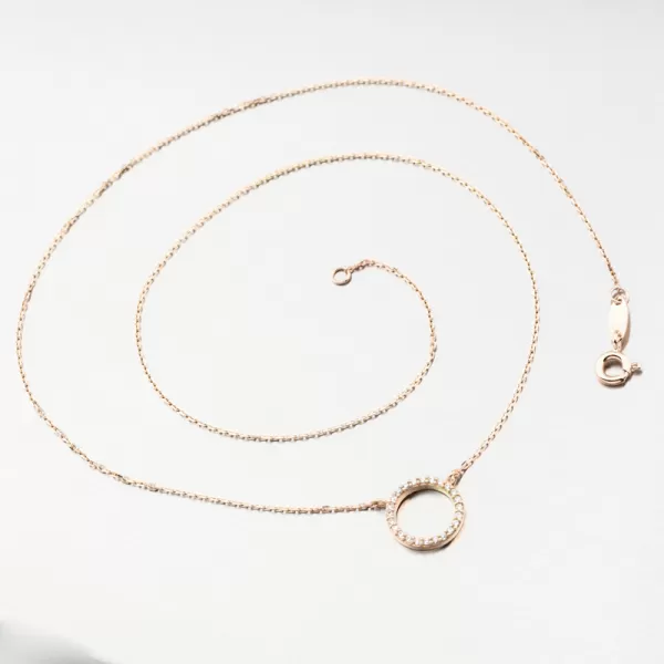 Náhrdelník v ružovom zlate DZF 4369-CV-ZIR